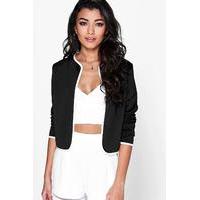 Contrast Trim Scuba Jacket - black