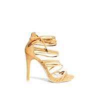 Cora Camel Multi Strap Bow Heels