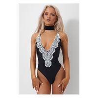 coco black lace plunge bodysuit