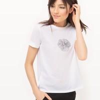 Cotton Crew Neck T-Shirt with Pretty Back