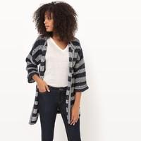 Cotton Open Cardigan with 3/4 Length Sleeves