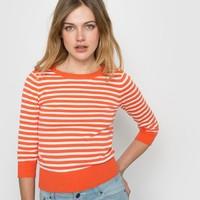 Cotton Crew Neck Breton Jumper