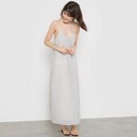 Cotton Maxi Dress with Shoestring Straps
