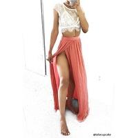 Contemporary Satin Maxi Skirt