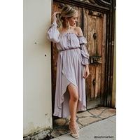 Contemporary Satin Peasant Dress