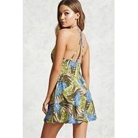 Contemporary Tropical Print Mini Dress