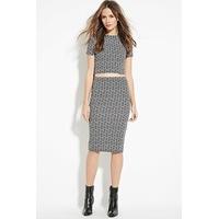 Contemporary Geo Print Pencil Skirt