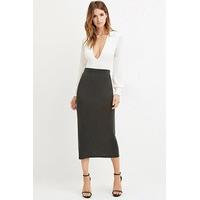 contemporary vented hem midi skirt