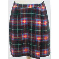 Costelloe, size 12 black & multi-coloured check wrap around skirt