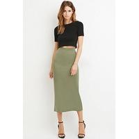 contemporary vented hem midi skirt