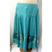 coast size 12 teal linen long skirt