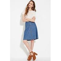 Contemporary Buttoned Denim Skirt