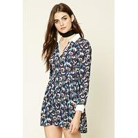 collared floral print dress