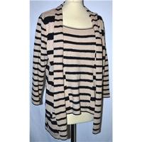 county casuals size l beige cardigan jumper combination