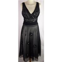 Coast - Black - Sleeveless Size 8 Foral Long Dress