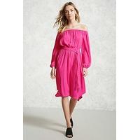 Contemporary Belted Satin Dress