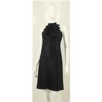 Coast cut away sleeveless full black dress size 8