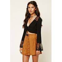 Contemporary Faux Suede Skirt