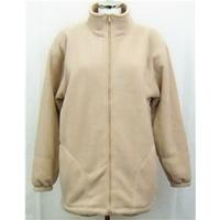 cottonique beige fleece jacket size l