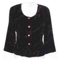 Country Casuals, size 10 black & red velvet jacket with sequins