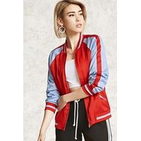 contemporary colorblock bomber