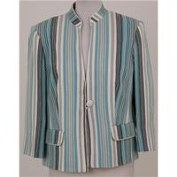 Country Casuals, size 14, turquoise, white and grey striped jacket