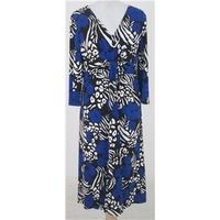 Country Casuals, size L blue, black & white dress