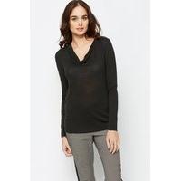 cowl neck thin knit pullover