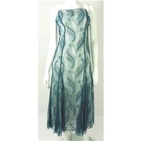 Coast Size 10 Petrol Blue Strapless Lace Evening Dress