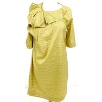 Cos Size 38 Yellow and Silver Patterned Dress
