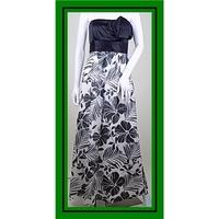Coast - Size: 10 - Black and White - Full length strapless silk dress
