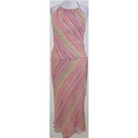 Coast - Size: 12 pink & green mix striped halter-neck dress