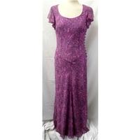 country casuals size 10 pink floral full length silk dress matching sc ...