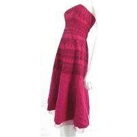 Coast size 10 Raspberry Embroidered Strapless Dress with tuille