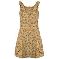 Corduroy Dino Print Pinafore Dress - Size: Size 10