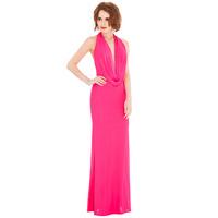 Cowl Neck Maxi Dress - Cerise