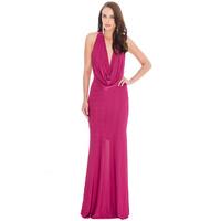 Cowl Neck Maxi Dress - Magenta