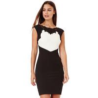 Contrast Bodycon Mini Dress - Blackcream