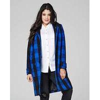 Cobalt Check Duffle Coat Length 37ins