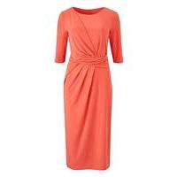 coral drape front ity dress