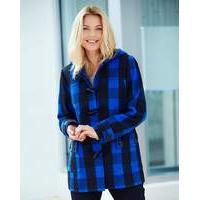 cobalt check duffle coat length 28ins