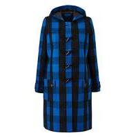 Cobalt Check Duffle Coat Length 37ins