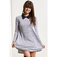 Cori Long Sleeves Collar Space Dye Swing Dress