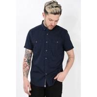 contrast buttons collar short sleeves casual shirt