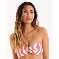 Coral Carmen Bandeau Top