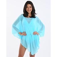 Contours Mesh Kaftan - Cyan