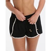 colour mix lace detail shorts black