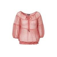 Coral Sheer Sequin Detail Blouse