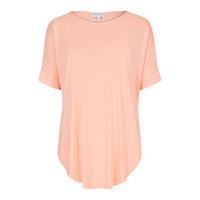 coral basic rounded hem oversized t shirt