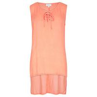 Coral Lace Up Chest Vest